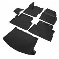 Комплект ковриков салона и багажника Rival для Ford Kuga II 5-дв. 2012-2017 2017-н.в., полиуретан, с крепежом, с перемычкой, 6 шт., K11804002-1