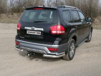 Защита задняя (уголки двойные) 76,1/42,4 мм для Kia Mohave 2017-