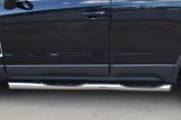 Пороги труба d76 с накладкой (вариант 1) OPEL ANTARA 2012-