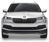 Защита переднего бампера d57+d42 Rival для Skoda Karoq 2020-н.в.