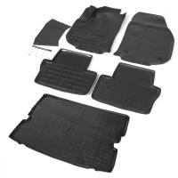 Комплект ковриков салона и багажника Rival для Opel Zafira Family C 2011-2016, полиуретан, с крепежом, с перемычкой, 6 шт., K14207004-1