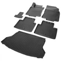 Комплект ковриков салона и багажника Rival для Nissan X-Trail T32 5-дв. 2014-2018 2018-н.в., полиуретан, без крепежа, с перемычкой, 6 шт., K14109001-3