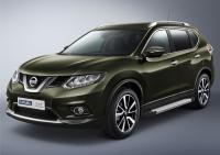 Пороги алюминиевые Rival "Silver" для Nissan Qashqai 2013-