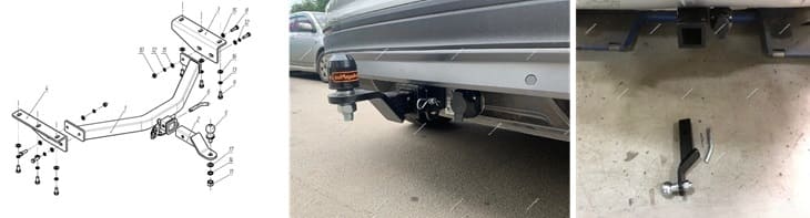 Американский съёмный фаркоп под квадрат