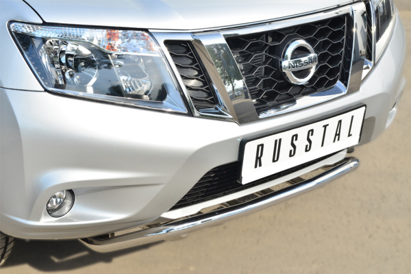 Фото Защита переднего бампера d42 (волна) под машину+d42 (зубы) NISSAN Terrano 2014-