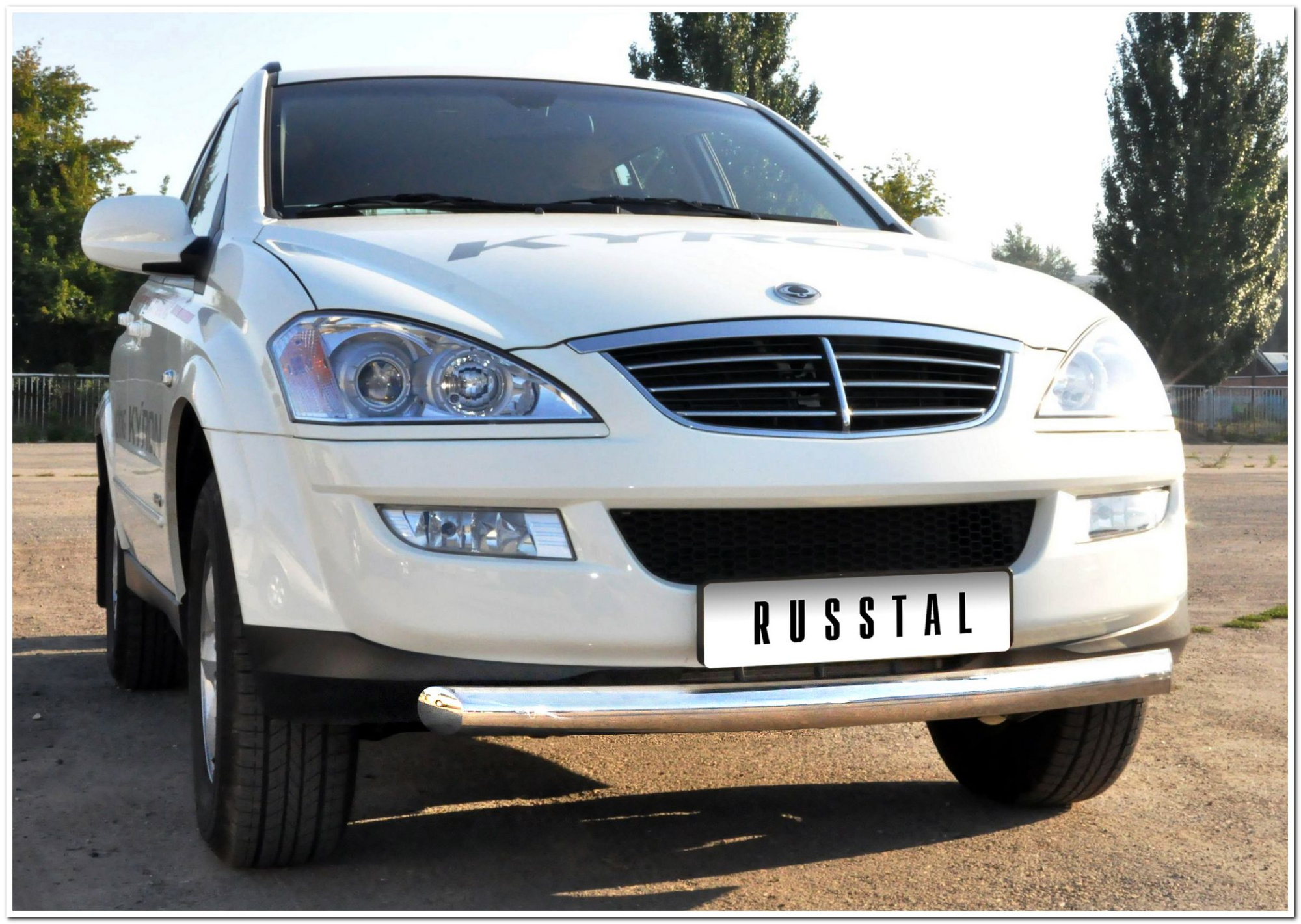 Фото Защита переднего бампера d63 (дуга) SSANG YONG Kyron 2007-