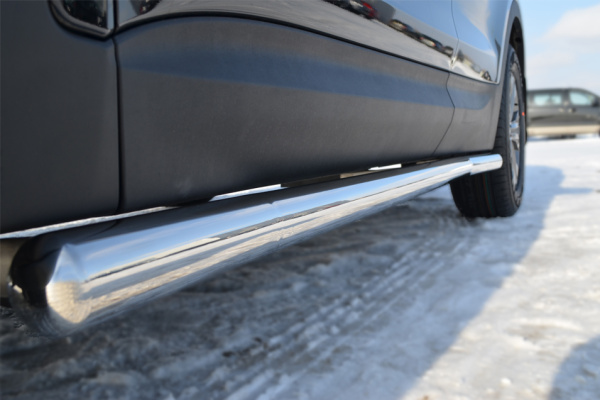 Фото Пороги труба d63 (вариант 3) HYUNDAI Santa Fe 2012-2015