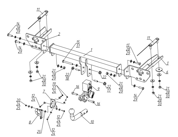 фото Фаркоп BERG «быстросъемный на ключ» для Jetour T2 I (2023-)