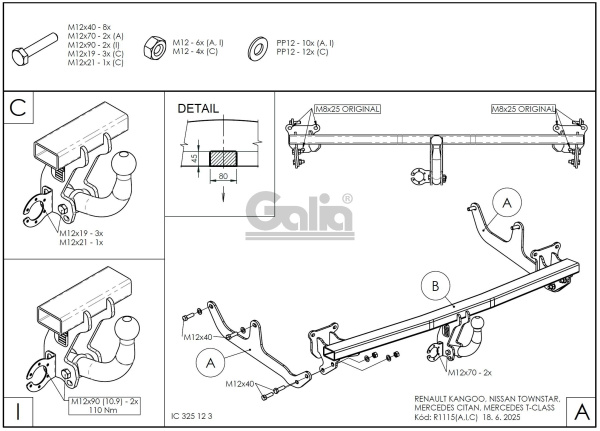 фото Фаркоп GALIA для Renault Kangoo III (2021-)