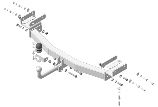 фото Фаркоп Мотодор полностью оцинкованный на Hyundai Tucson 2020-