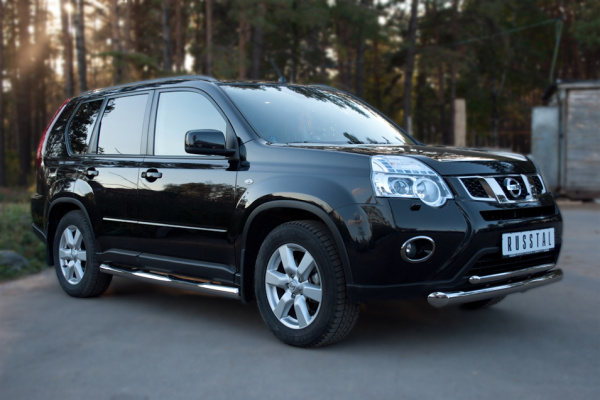 Фото Защита переднего бампера d76/42 NISSAN X-Trail 2011-2014