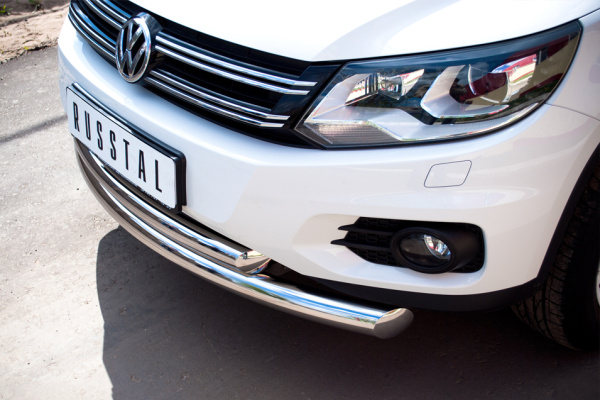 Фото Защита переднего бампера d76/63 дуга VOLKSWAGEN Tiguan Track & Field 2011-2016