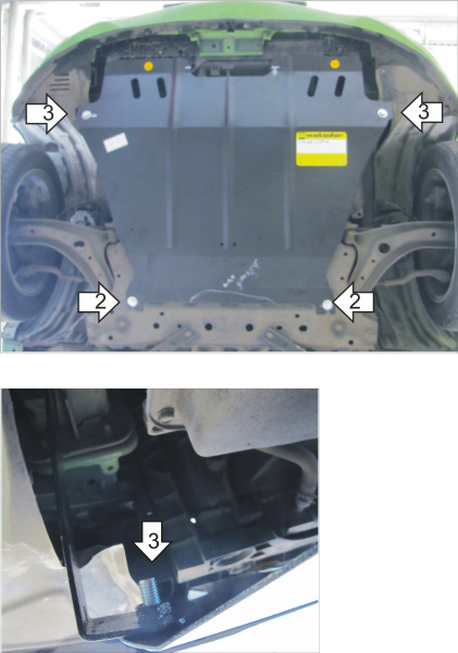 Фото Защита Motodor для картера и кпп Mazda 2 (2007 по наст.)