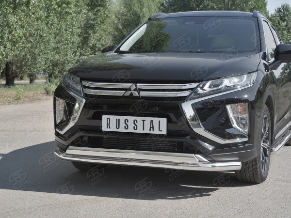 Фото Защита переднего бампера d63 секции-d75x42 дуга MITSUBISHI ECLIPSE CROSS 2018-