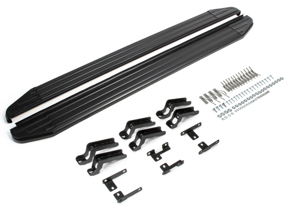 Фото Пороги алюминиевые Rival "Premium-Black" для Haval F7 2019-н.в./F7x 2019-н.в.