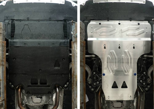 Фото Защита картера и КПП Rival для Audi A6 2011-н.в., алюминий 4 мм, с крепежом, 333.0314.2