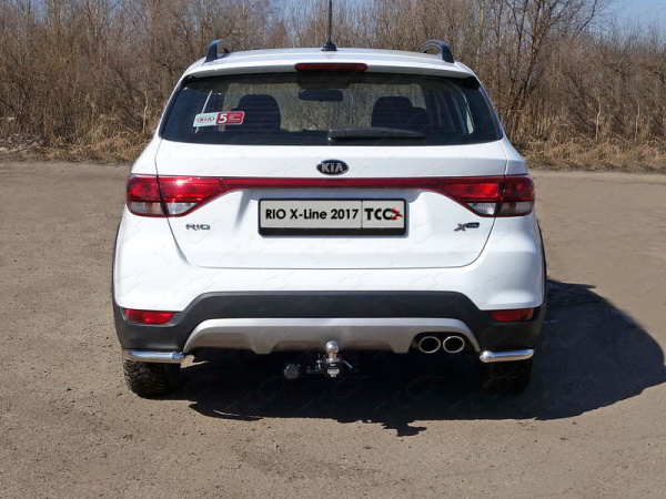 Фото Защита задняя (уголки) 42,4 мм для Kia Rio X-Line 2017-
