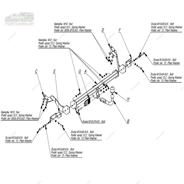 Фаркоп Imiola для Citroen Berlingo II (2008-2022) "Для базы L1"