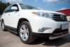 Фото Пороги труба d76 с накладками (вариант 3) TOYOTA Highlander 2010-2013