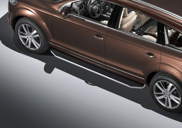 Фото Пороги алюминиевые Rival "Premium" для Audi Q7 2009-2015