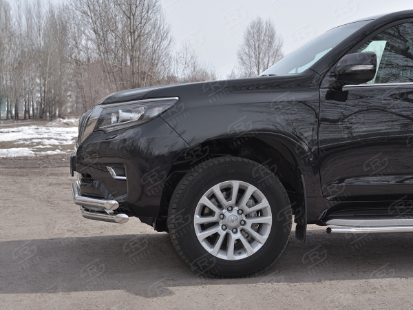 Фото Защита переднего бампера d63 секции-d63 уголки+d42 зубы TOYOTA LC PRADO 150 2017-