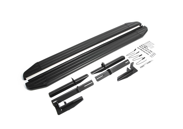 Фото Пороги алюминиевые Rival "Premium-Black" для Mitsubishi Outlander 2007-2010-2012