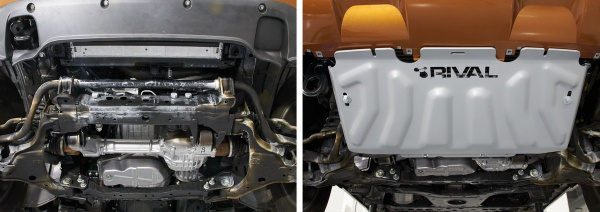 Фото Защита радиатора Rival для Nissan Pathfinder 2005-2015, алюминий 4 мм, с крепежом, 333.4164.2