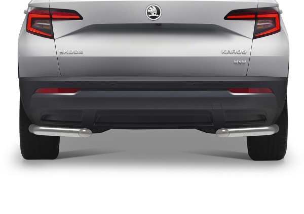 Фото Защита заднего бампера d57 уголки Rival для Skoda Karoq 2020-н.в.
