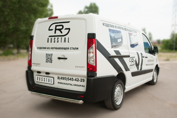 Фото Защита заднего бампера d63 (дуга) PEUGEOT Expert 2007-2016