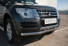Фото Защита переднего бампера d63 (секции) d63 (дуга)+декор MITSUBISHI Pajero 4 2014-