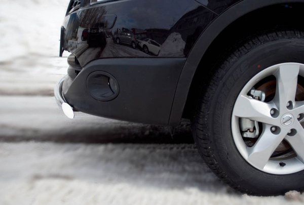Фото Защита переднего бампера d75х42 овал (дуга) NISSAN Qashqai+2 2010-2013