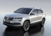 Пороги алюминиевые Rival "Black" для Skoda Karoq 2020-н.в.