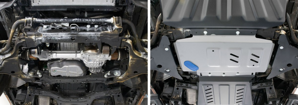 Фото Защита картера Rival для Nissan Pathfinder 2005-2015, алюминий 4 мм, с крепежом, 333.4165.2