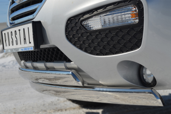 Фото Защита переднего бампера 75х42/75х42 овал (дуга) LIFAN X60 2011-2016