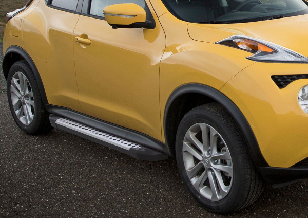 Фото Пороги алюминиевые Rival "Bmw-Style" для Nissan Juke, FWD 2010-2014-2016