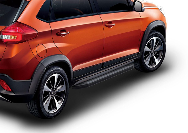 Фото Пороги алюминиевые Rival "Premium-Black" для Chery Tiggo 2 2017-