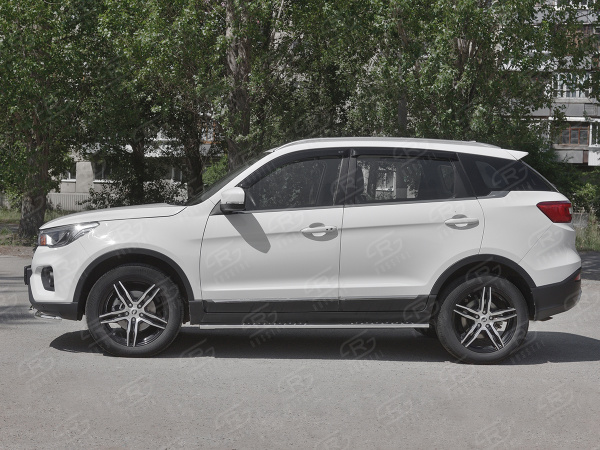 Фото Пороги труба 75х42 овал с проступью LIFAN X70 2018-