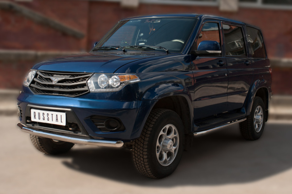 Фото Защита переднего бампера d63 (секции) UAZ Patriot 2014