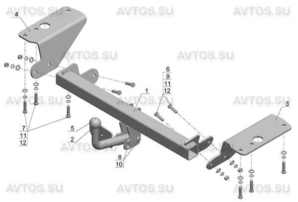 фото Фаркоп AvtoS для Toyota Corolla «седан» X (2006-2013)
