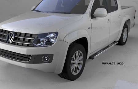 Пороги алюминиевые (Emerald Black) Volkswagen Amarok (Амарок) (2010-)