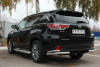 Защита заднего бампера уголки d63(секции) d42 (секции) TOYOTA Highlander 2014-2016