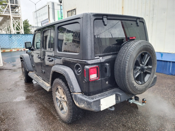 фото Фаркоп Мотодор с оцинкованным шаром на Jeep Wrangler III (2007-2018), (2018-), только для американской версии ( номерной знак расположен слева)