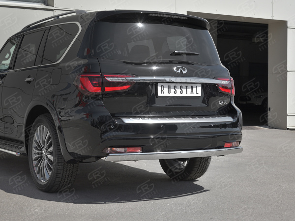 Фото Защита заднего бампера d75х42 дуга INFINITI QX80 2018-