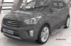 Пороги алюминиевые (Zirkon) Hyundai Creta (2016-)