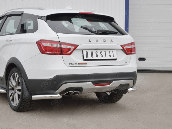 Фото Защита заднего бампера уголки d63 секции LADA VESTA SW CROSS 2017-