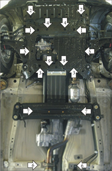Фото Защита Motodor для картера, радиатора, кпп и РК (четыре части) Suzuki Grand Vitara (2005 по наст.)