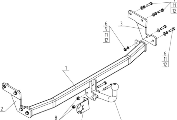 фото Фаркоп Avtos Hyundai Accent II 2017-