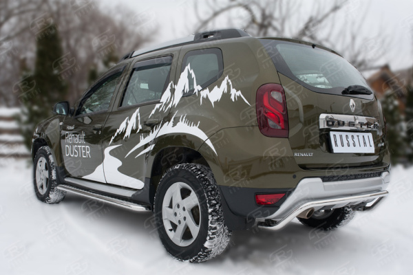 Фото Защита заднего бампера d42 (волна) RENAULT Duster 2015-