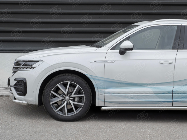 Фото Защита переднего бампера d63 секции VOLKSWAGEN TOUAREG 2018-