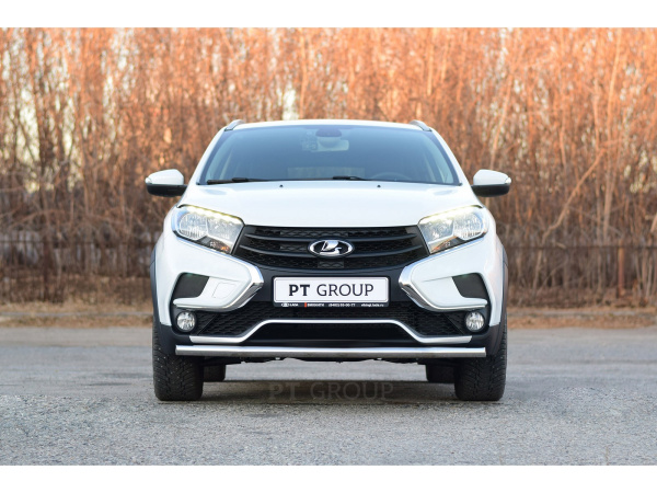 Фото Защита переднего бампера одинарная Лада Иксрей Кросс d 51 мм